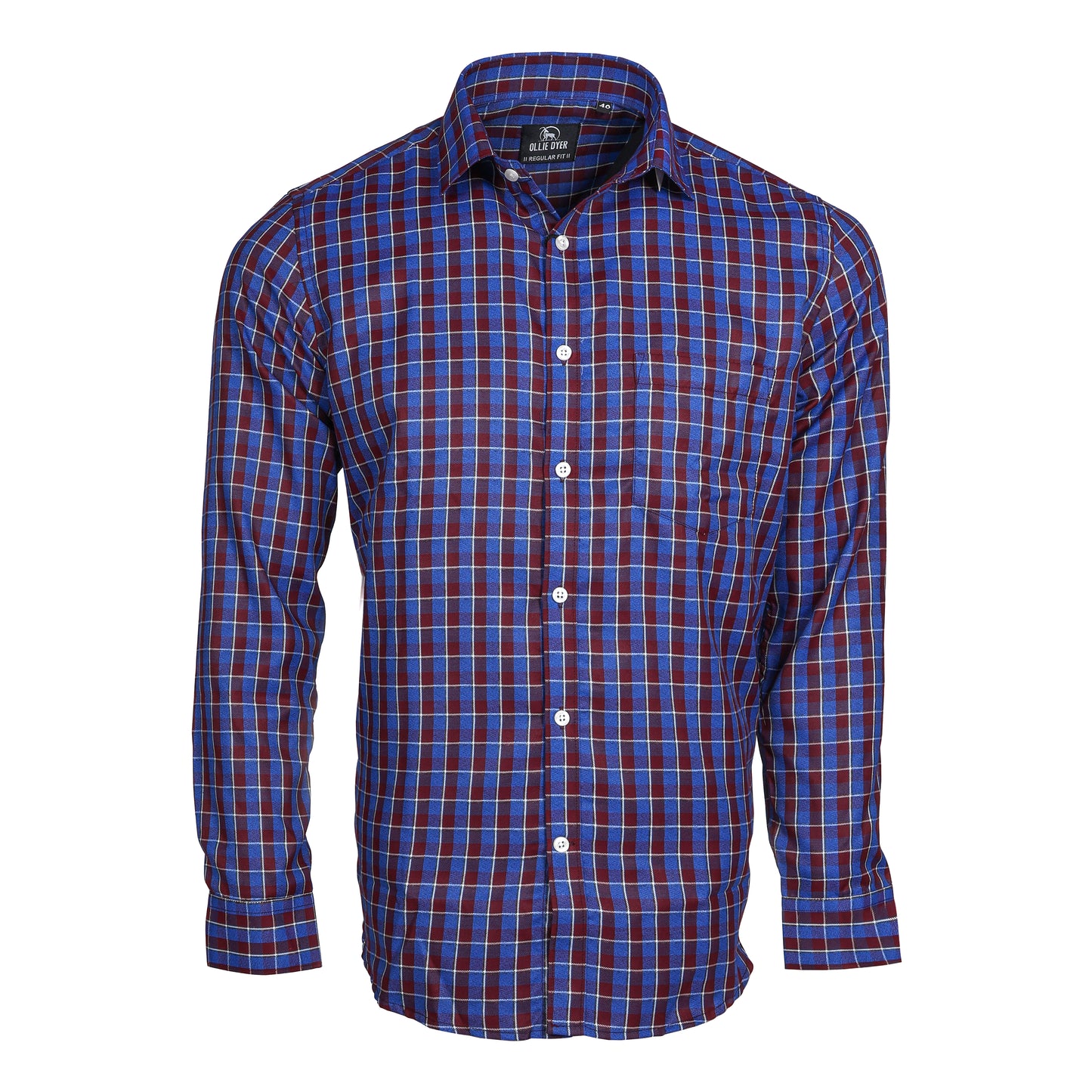 Ollie Dyer Blue Checks Regular Fit Shirt