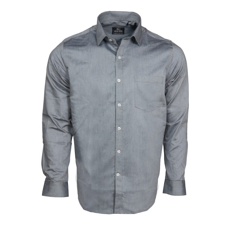 Ollie Dyer 100% Cotton Grey Color Regular Fit Shirt