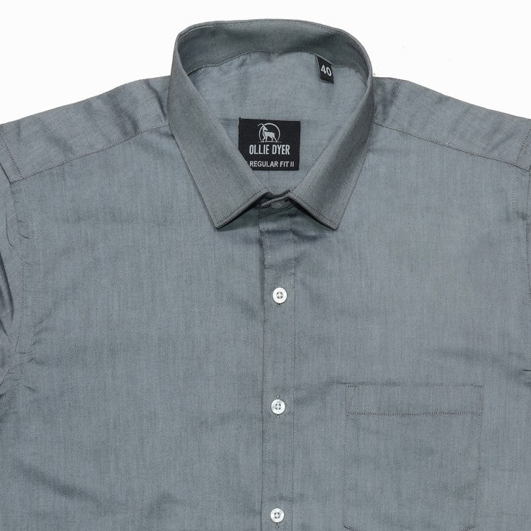 Ollie Dyer 100% Cotton Grey Color Regular Fit Shirt