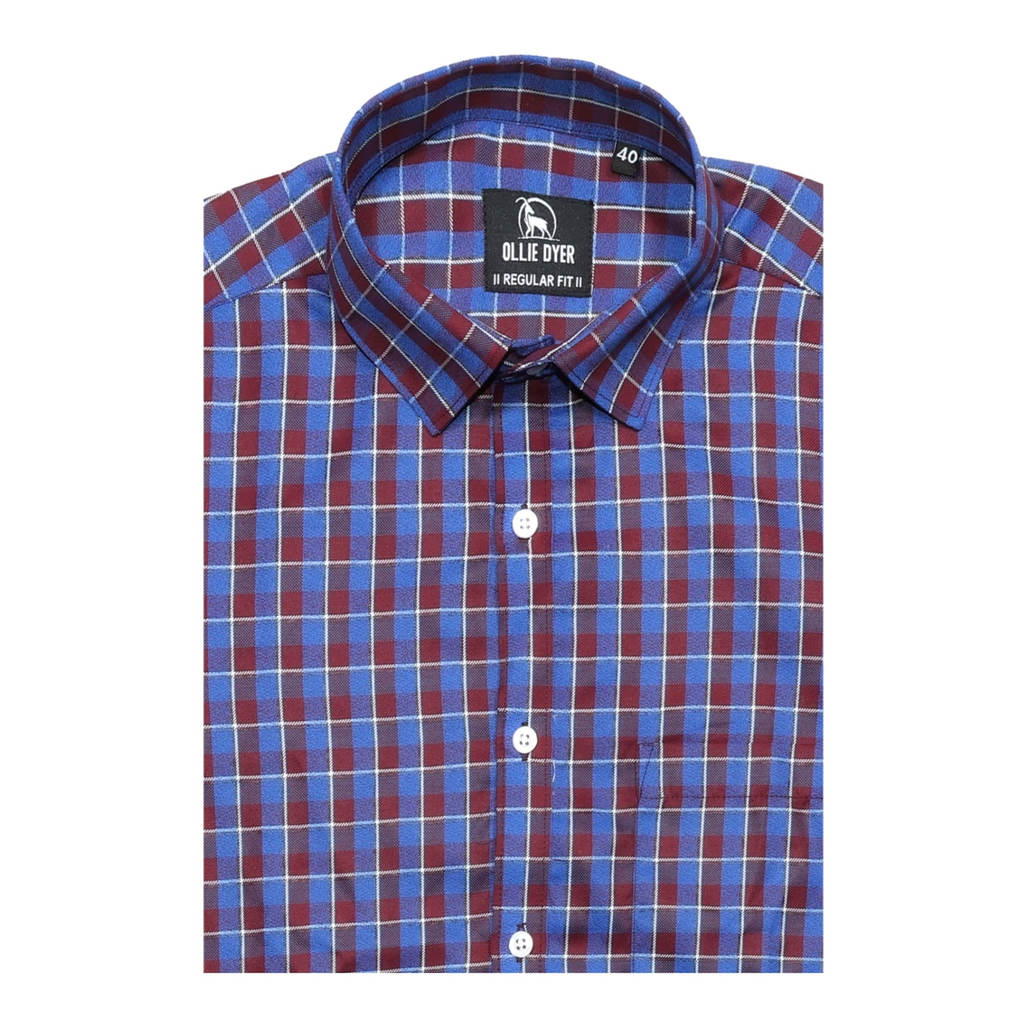 Ollie Dyer Blue Checks Regular Fit Shirt