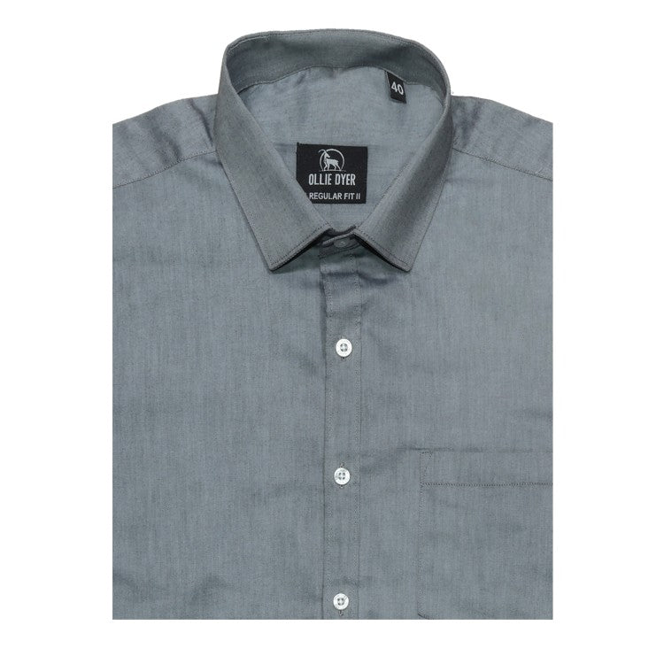 Ollie Dyer 100% Cotton Grey Color Regular Fit Shirt