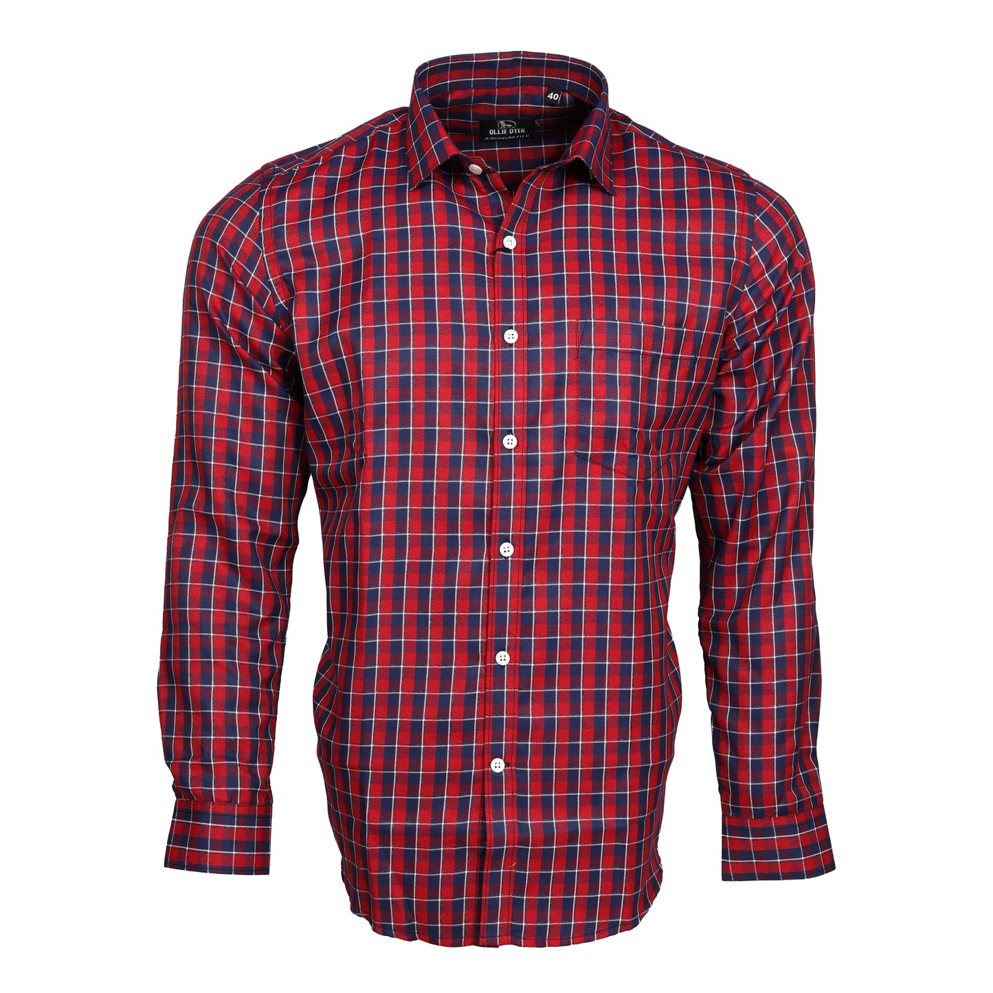 Ollie Dyer Red Checks Regular Fit Shirt