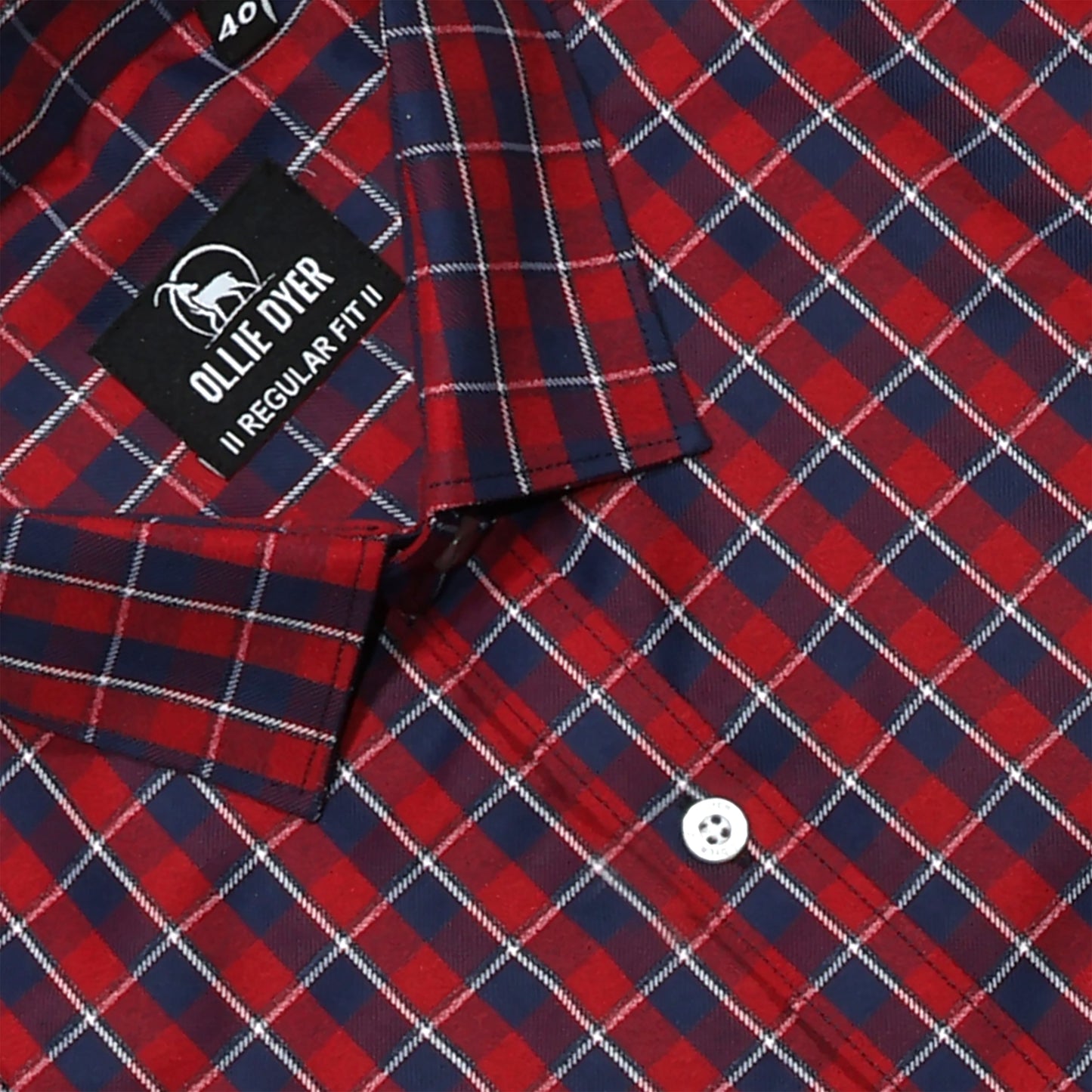 Ollie Dyer Red Checks Regular Fit Shirt