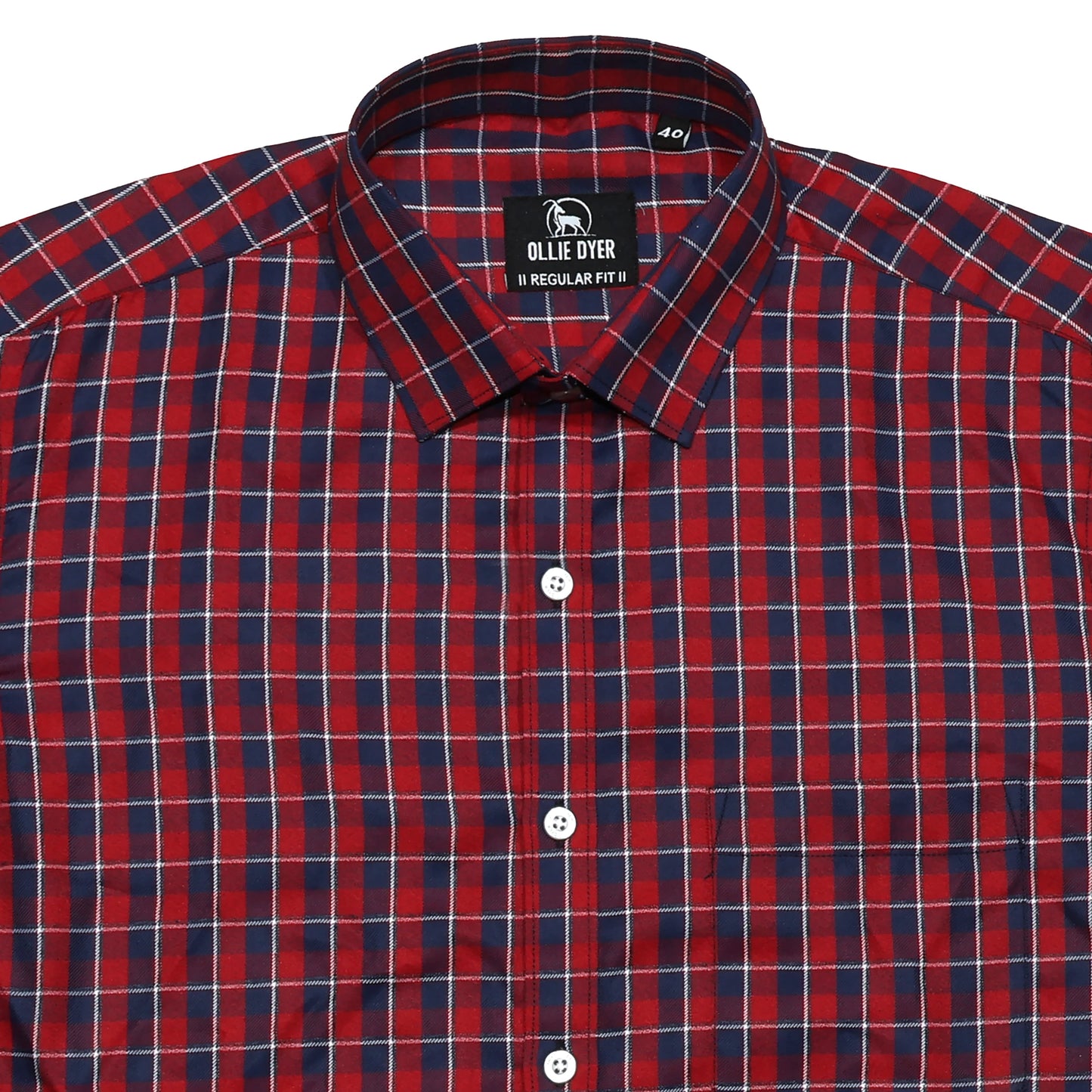 Ollie Dyer Red Checks Regular Fit Shirt