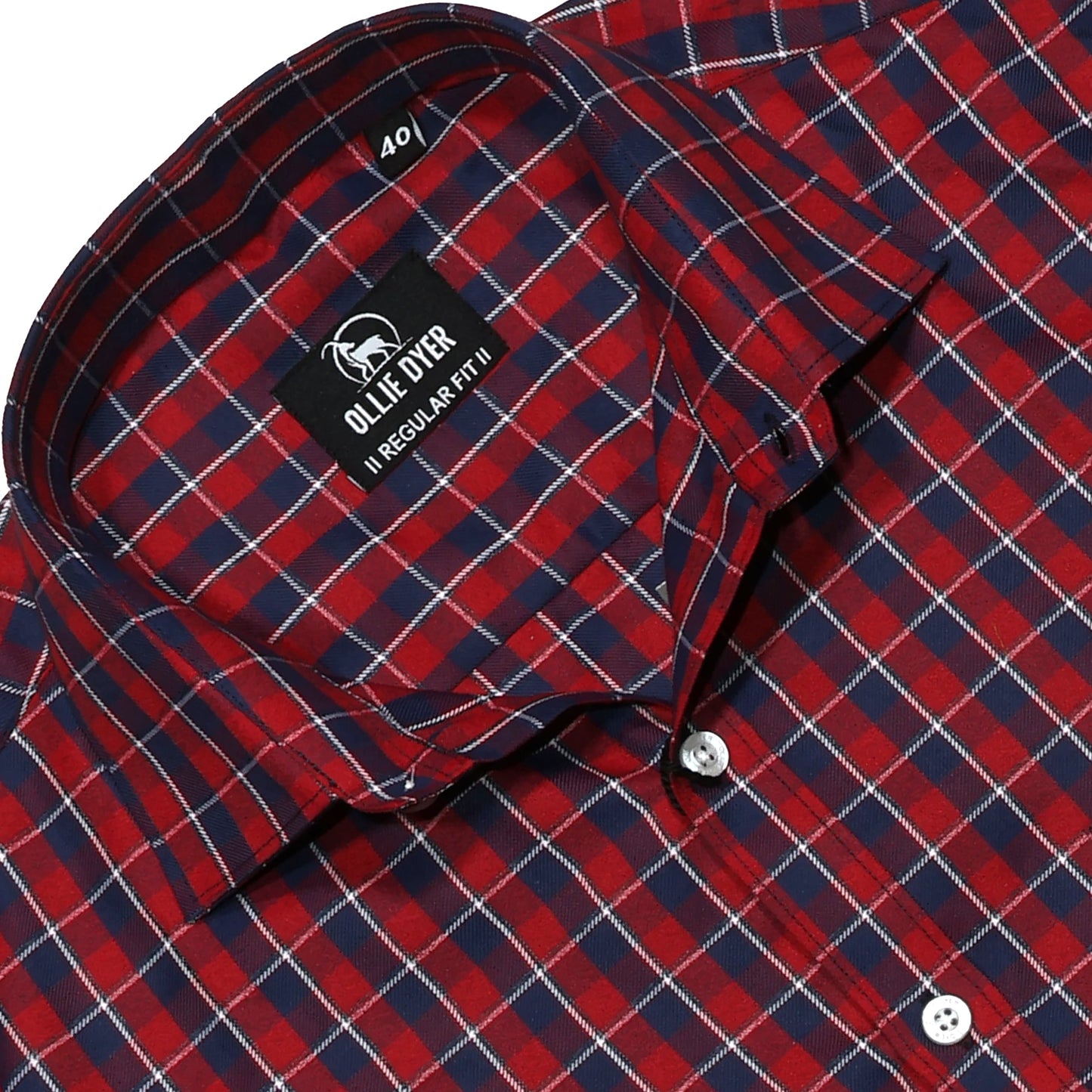 Ollie Dyer Red Checks Regular Fit Shirt