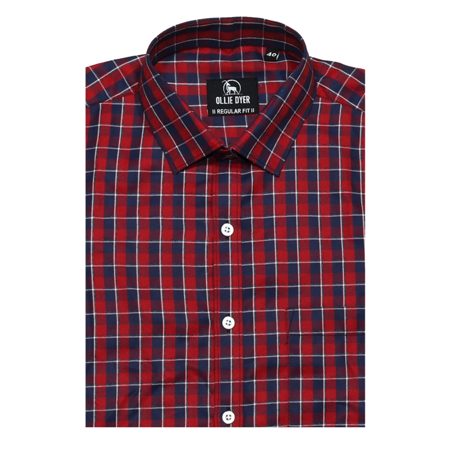 Ollie Dyer Red Checks Regular Fit Shirt