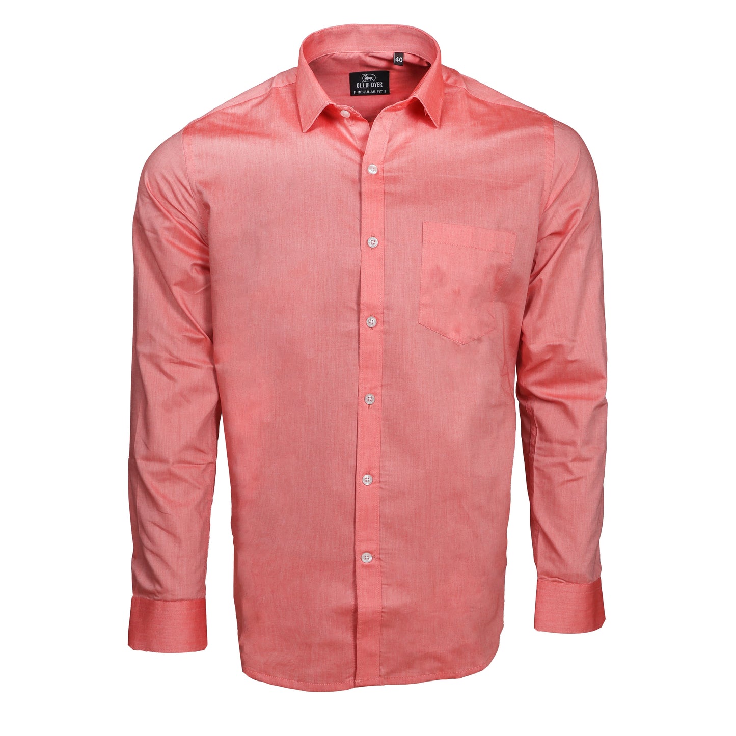 Ollie Dyer 100% Cotton Peach Color Regular Fit Shirt