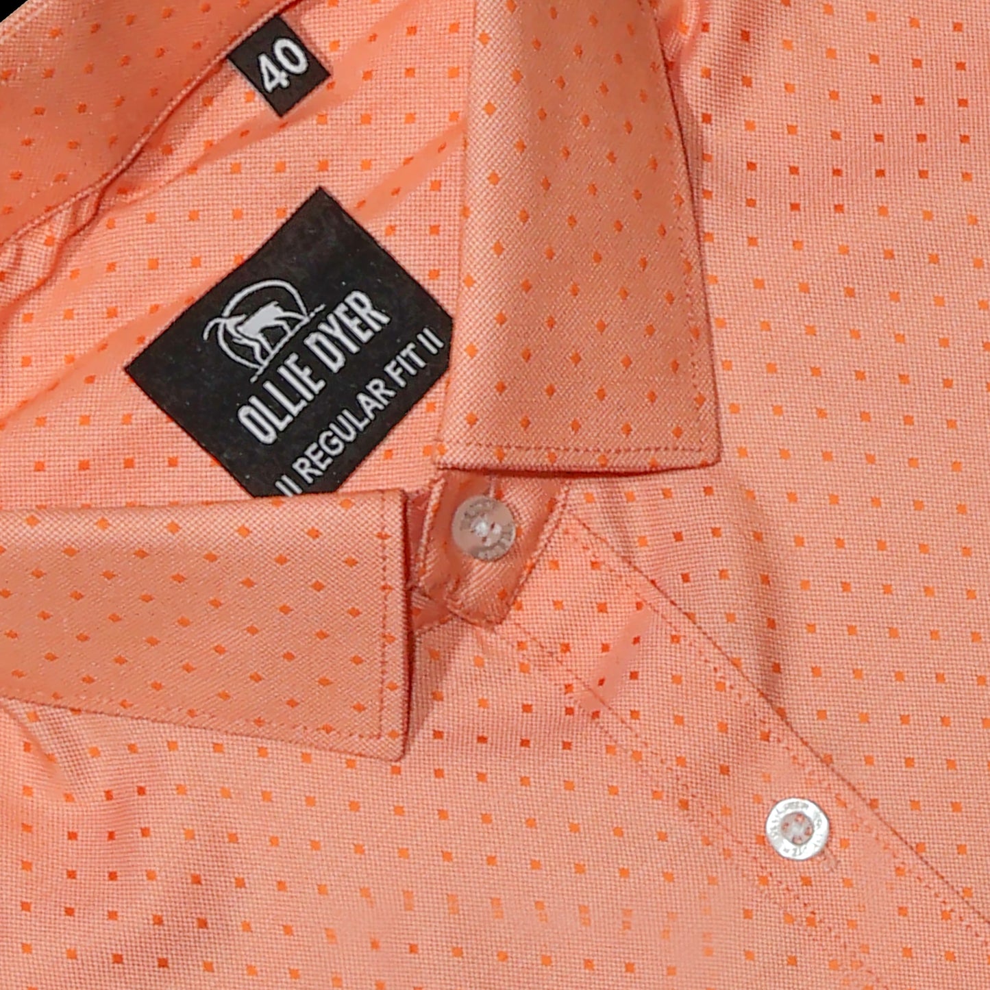 Ollie Dyer Printed Peach Regular Fit Shirt