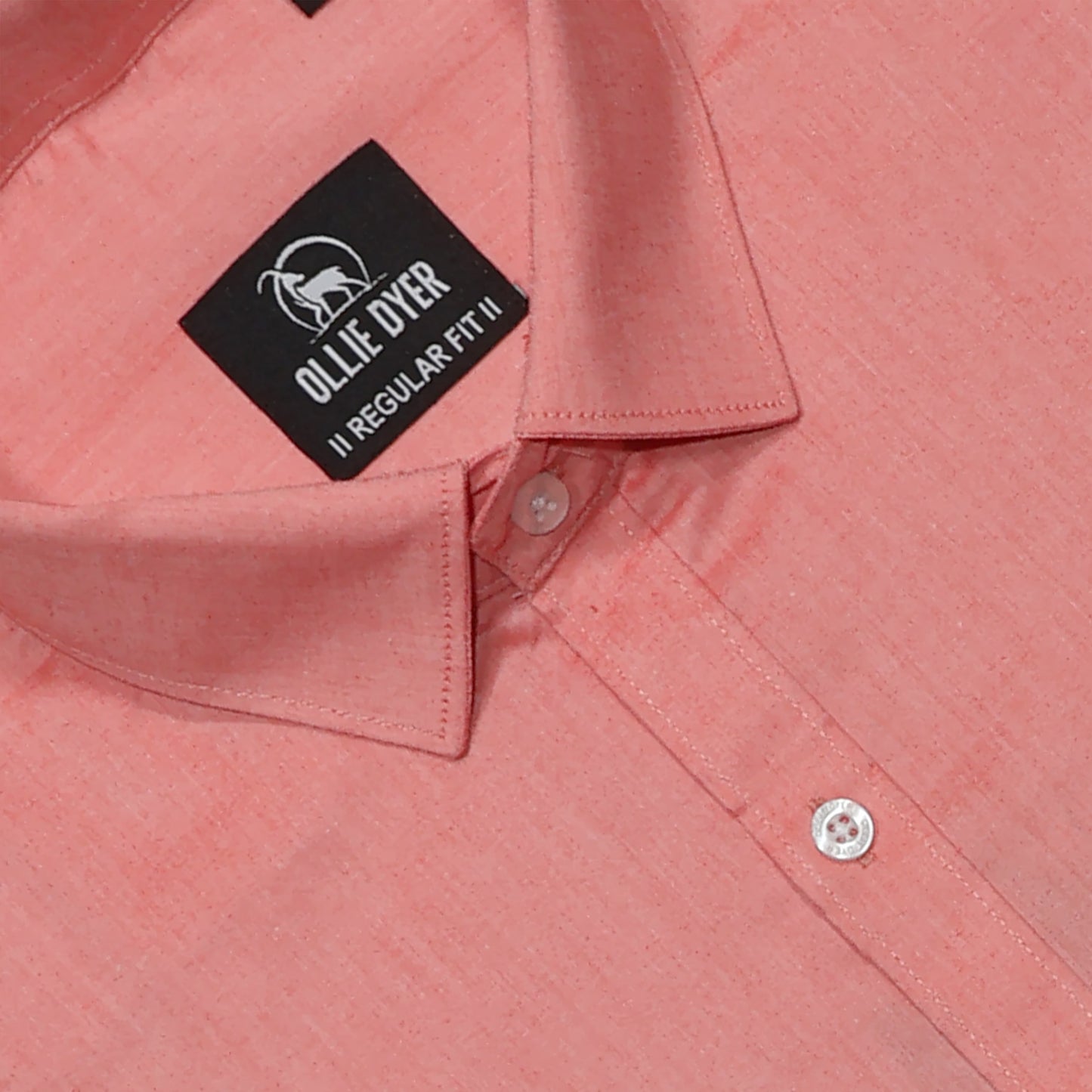 Ollie Dyer 100% Cotton Peach Color Regular Fit Shirt